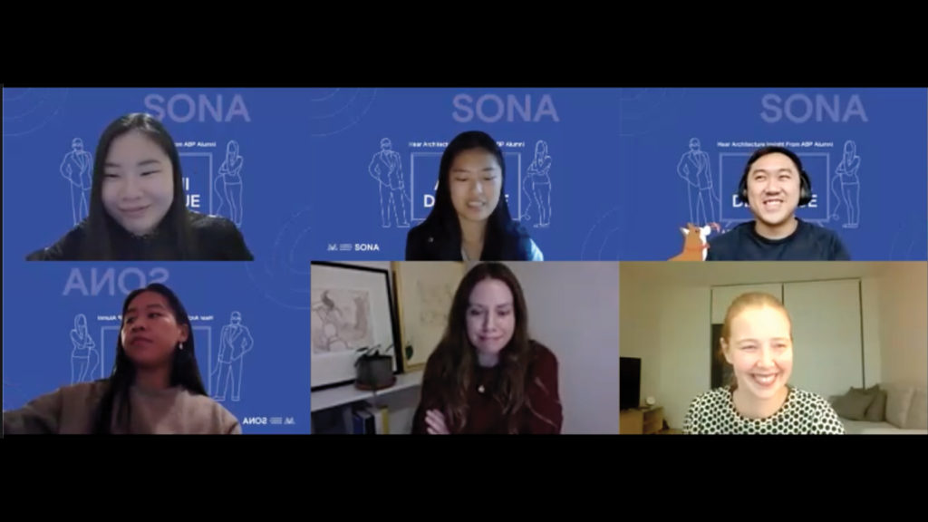 screen shot of a webinar with six headshots in a grid formation