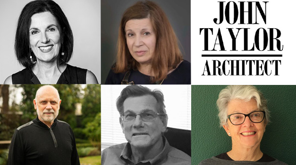 Collage of six architects who have been awarded in the 2024 Australian Honours.