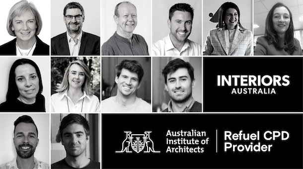 Black and white headshot grid and brands