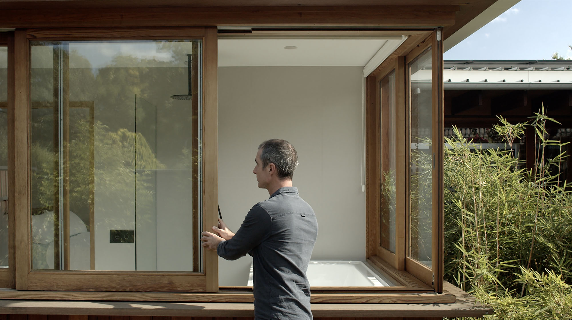 Anthony opening bathroom sliding window