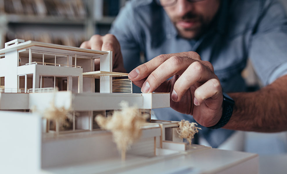 architect building a model